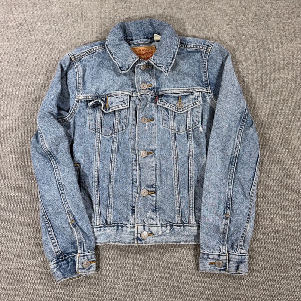 Levi Strauss & Co. Denim Trucker Jacket Women XS Blue Good Light Wash Cotton
